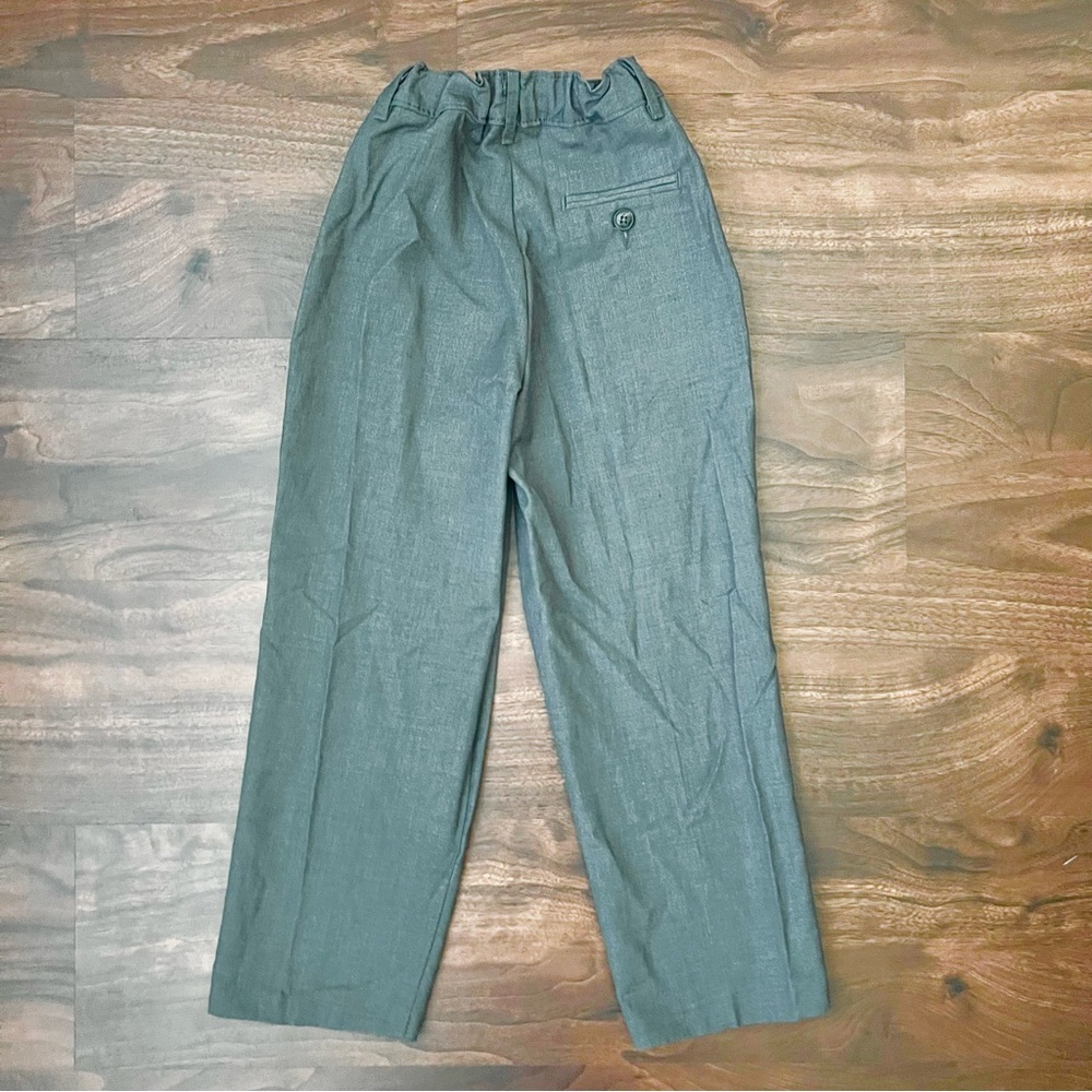 Chaps Kids Boys Gray Dress Pants Adjustable Elastic Waist Size 6 Regular - Picture 3 of 9